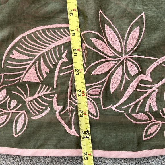 NEW! Gorgeous Tommy Bahama Vintage Green Long Sleeve Blouse size L - Picture 6 of 7